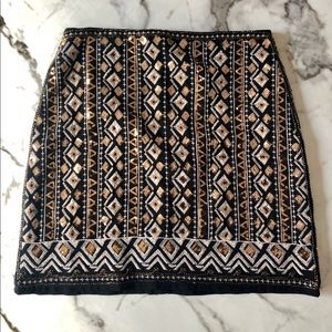 Vici Collection sequin geometric mini skirt small